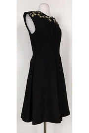 Current Boutique-Tracy Reese - Black Jeweled Flared Dress Sz 8