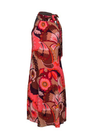 Current Boutique-Trina Turk - Multicolored Paisley Printed Tie Neck Shift Dress Sz 0
