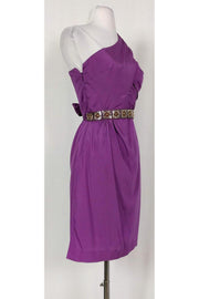 Current Boutique-Trina Turk - One Shoulder Purple Silk Dress Sz 2