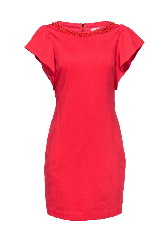 Current Boutique-Trina Turk - Coral Flutter Sleeve w/ Jeweled Neckline Sz 4