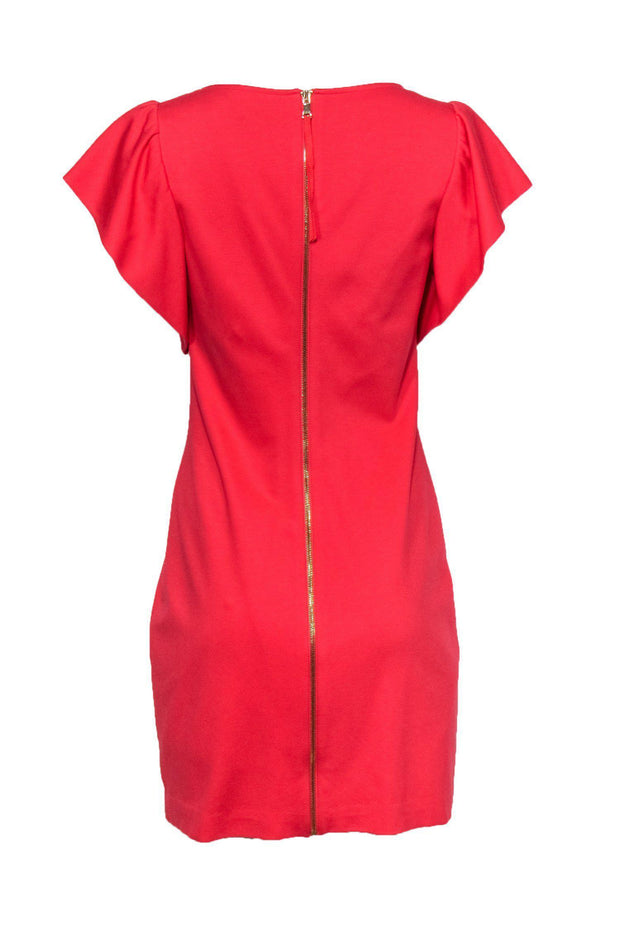 Current Boutique-Trina Turk - Coral Flutter Sleeve w/ Jeweled Neckline Sz 4
