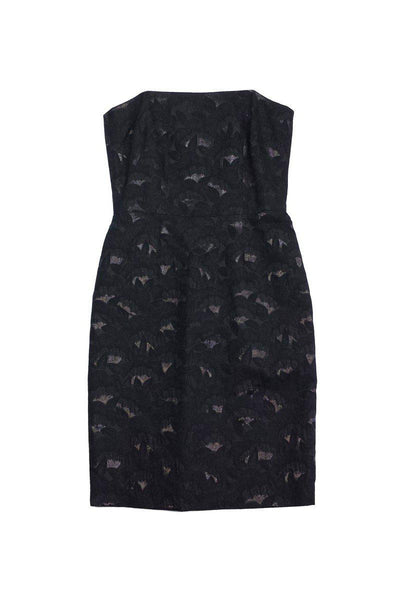 Current Boutique-Trina Turk - Black Metallic Strapless Dress Sz 6