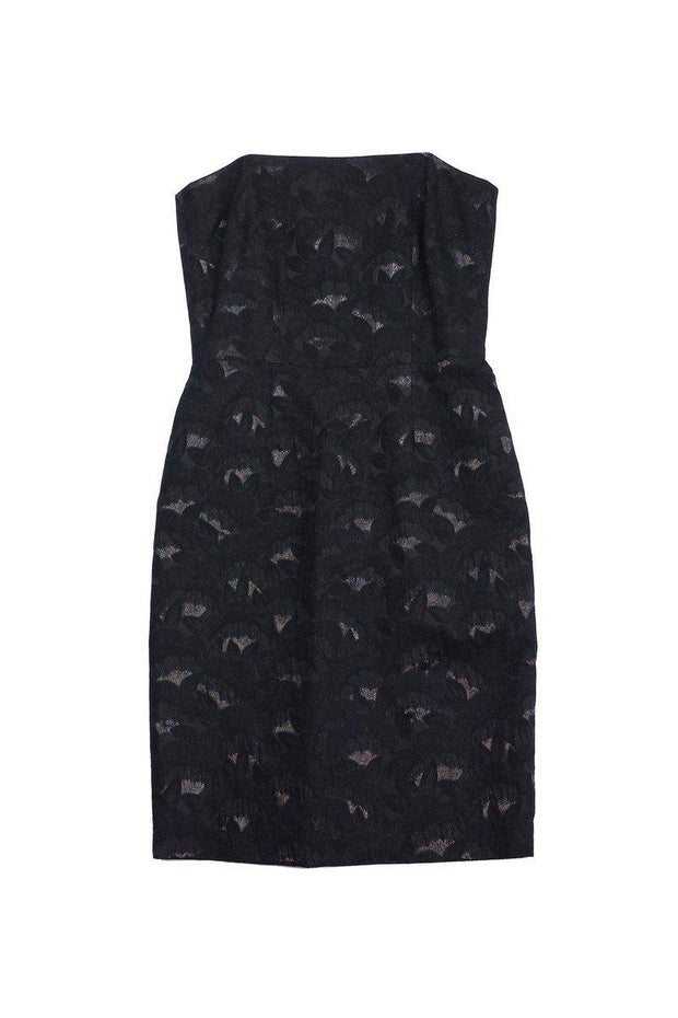 Current Boutique-Trina Turk - Black Metallic Strapless Dress Sz 6