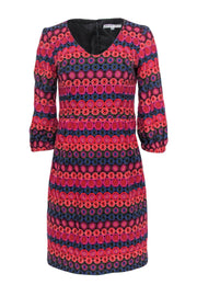 Current Boutique-Trina Turk - Multicolored Eyelet Crochet Shift Dress Sz 4
