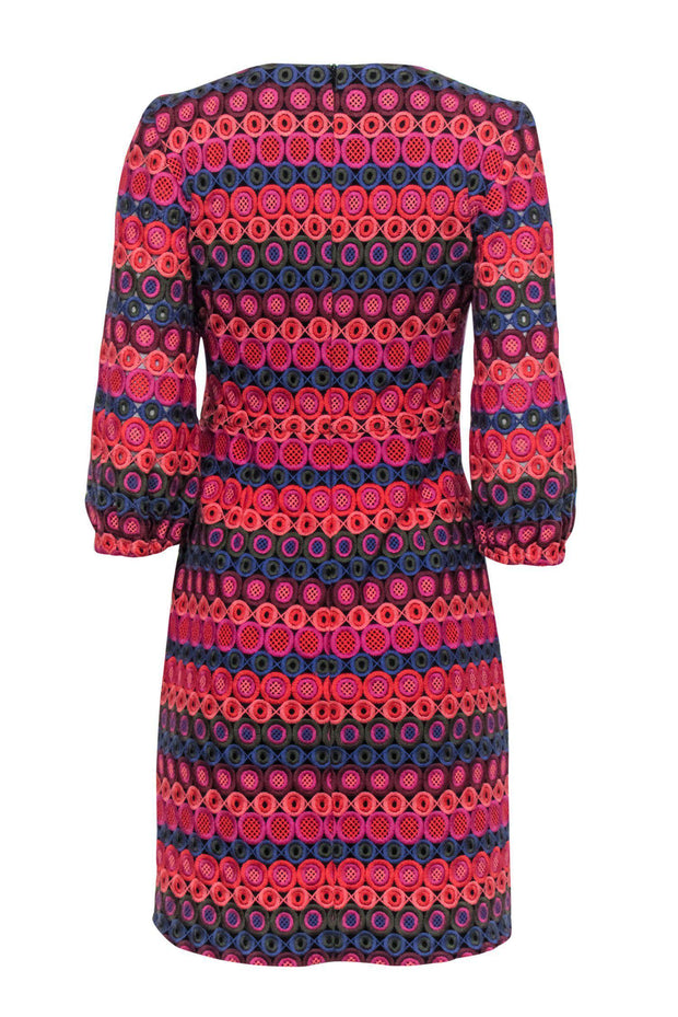 Current Boutique-Trina Turk - Multicolored Eyelet Crochet Shift Dress Sz 4