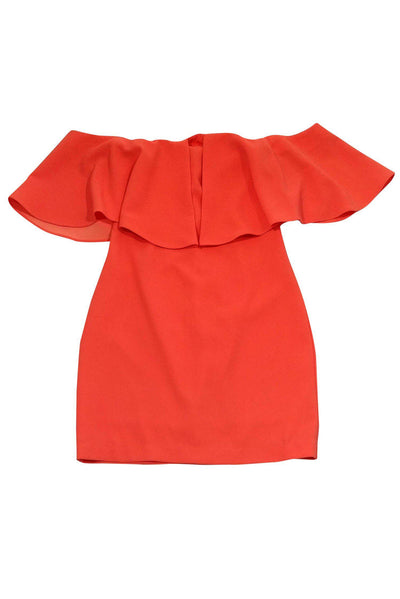 Current Boutique-Trina Turk - Bright Orange Off-the-Shoulder Dress Sz 6