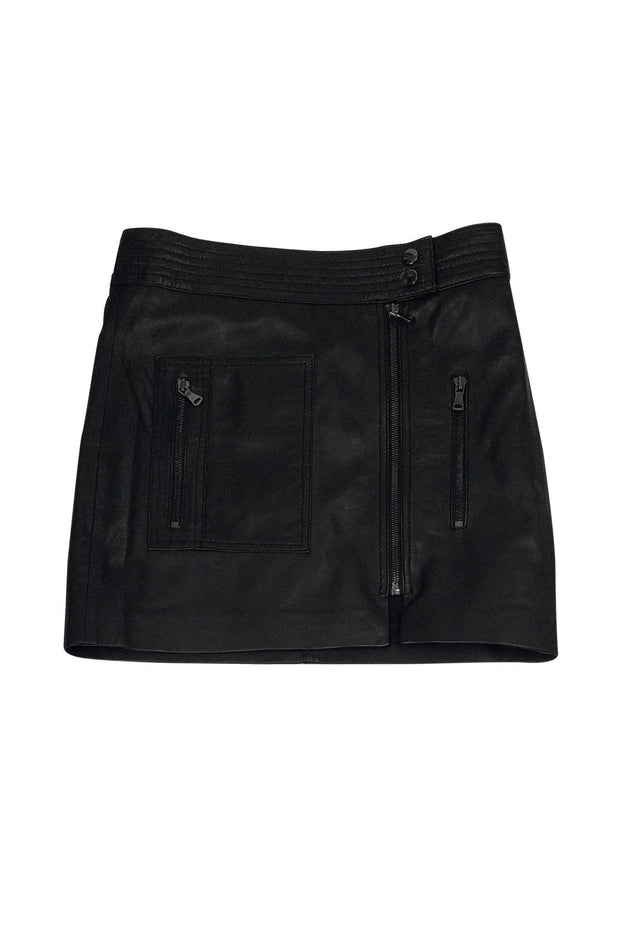 Current Boutique-Trina Turk - Black Leather Miniskirt Sz 0