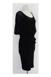 Current Boutique-Trina Turk - Black Knit Short Sleeve Dress Sz S