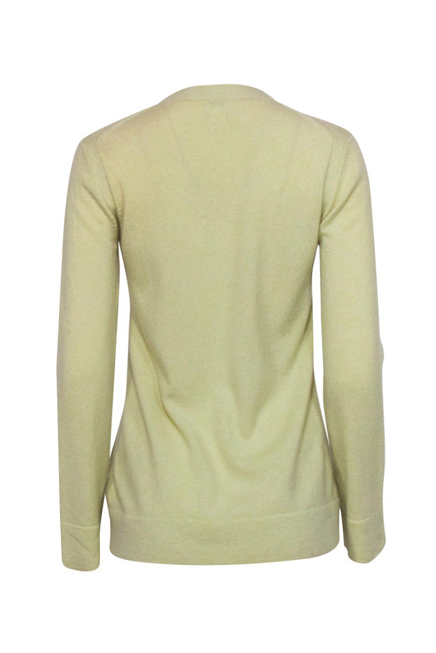 Current Boutique-TSE Cashmere - Light Lime Green Notch Neck Cashmere Sweater Sz S