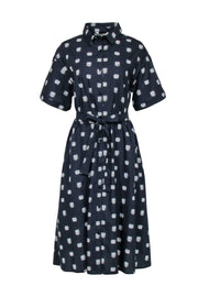 Current Boutique-Tucker - Black "The Sarah Shirt Dress" w/ Crosshatch Print Sz L