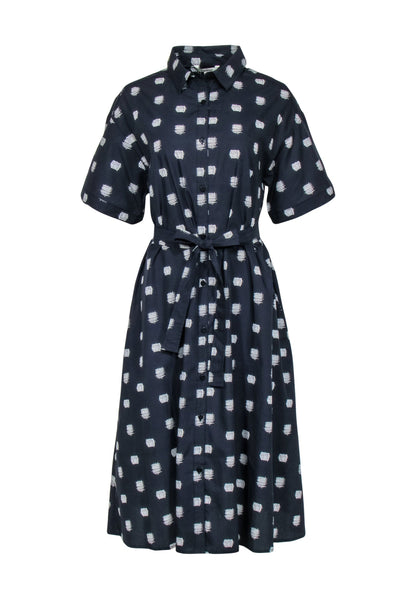 Current Boutique-Tucker - Black "The Sarah Shirt Dress" w/ Crosshatch Print Sz L