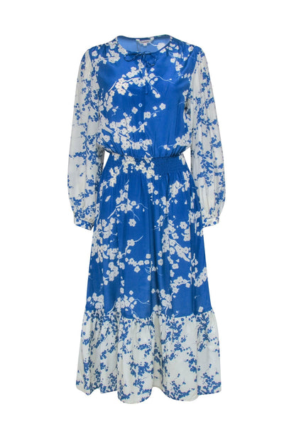 Current Boutique-Tucker - Blue & White Floral "Juliette" Dress Sz L