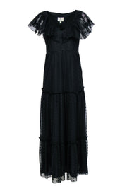 Current Boutique-Tuckernuck - Black Swiss Dot Tulle Maxi Dress w/ Ruffles Sz S