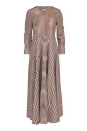 Current Boutique-Tuckernuck - Tan & White Stripe Long Sleeve Maxi Dress Sz XS