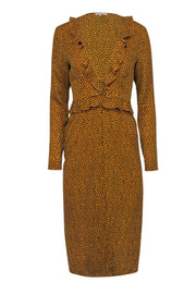 Current Boutique-Tularosa - Mustard Yellow & Black Speckled Print Duster Jacket Sz S