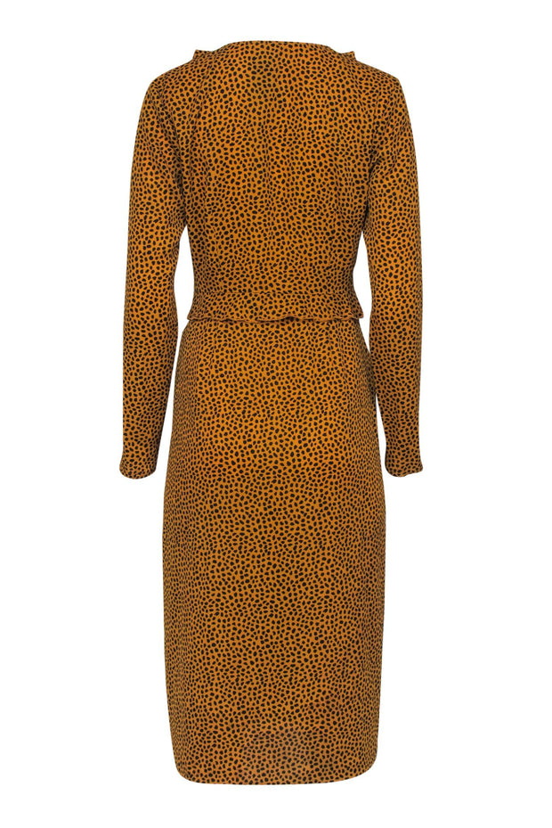 Current Boutique-Tularosa - Mustard Yellow & Black Speckled Print Duster Jacket Sz S