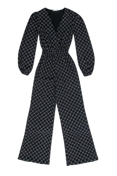 Current Boutique-Tularosa - Black Wide Leg Jumpsuit w/ Silver Beading Sz XXS