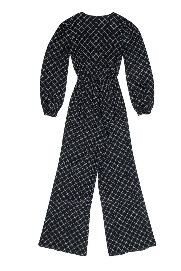 Current Boutique-Tularosa - Black Wide Leg Jumpsuit w/ Silver Beading Sz XXS
