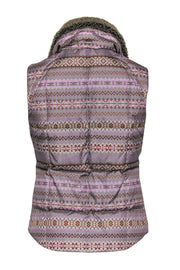 Current Boutique-UGG - Purple Printed Zip-Up Puffer Vest w/ Shearling Collar Sz S