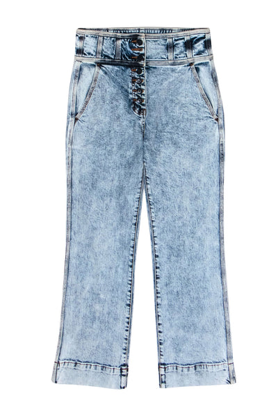 Current Boutique-Ulla Johnson - Light Acid Wash Button Fly High-Waist Straight Leg “Ellis” Jeans Sz 6