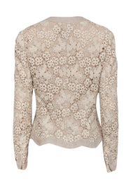 Current Boutique-Valentino - Beige Lace Vintage Blazer Sz 8
