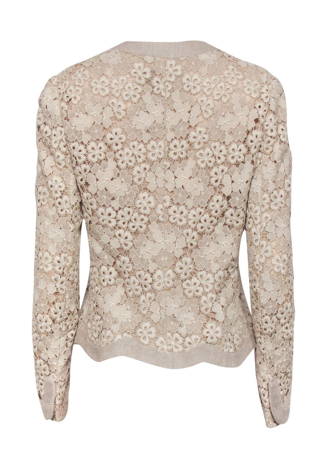 Current Boutique-Valentino - Beige Lace Vintage Blazer Sz 8