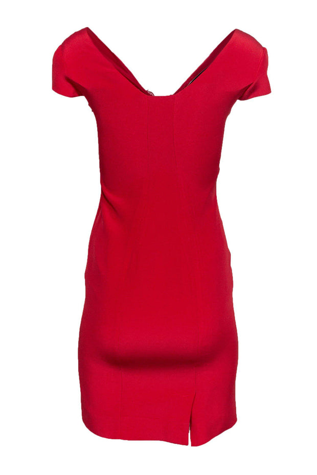 Current Boutique-Valentino - Red Cap Sleeve Dress w/ Ruffles Sz S