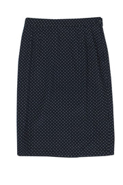 Current Boutique-Valentino Miss V - Vintage Navy & Tan Polka Dot Pencil Skirt Sz 10