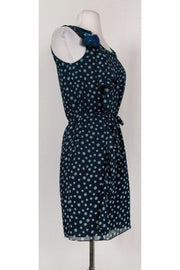 Current Boutique-Vera Wang Lavender Label - Navy & Teal Dotted Dress Sz 2