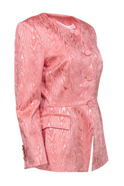 Current Boutique-Veronica Beard - Pink Woodgrain Textured "Erin" Jacket Sz 10
