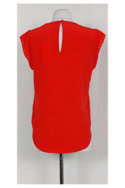 Current Boutique-Veronica Beard - Coral Eyelet Cap Sleeve Blouse Sz 6