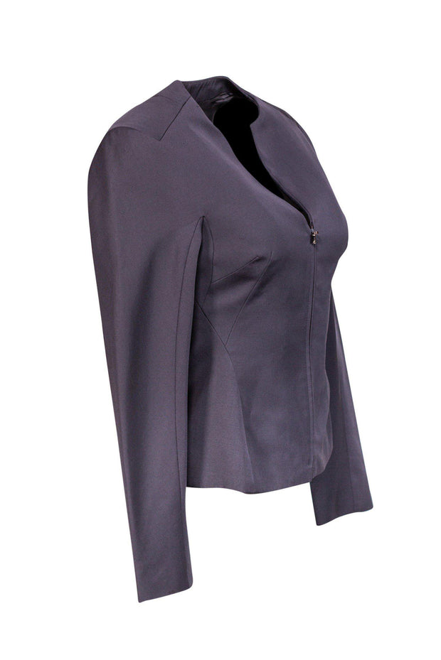 Current Boutique-Gianni Versace - Minimalist Grey Zip Jacket Sz 4