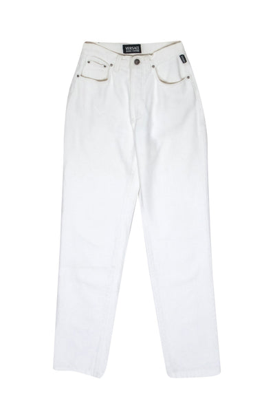 Current Boutique-Versace Jeans Couture - White High Rise Denim Skinny Jeans Sz XS