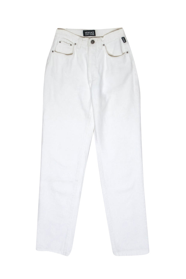 Current Boutique-Versace Jeans Couture - White High Rise Denim Skinny Jeans Sz XS