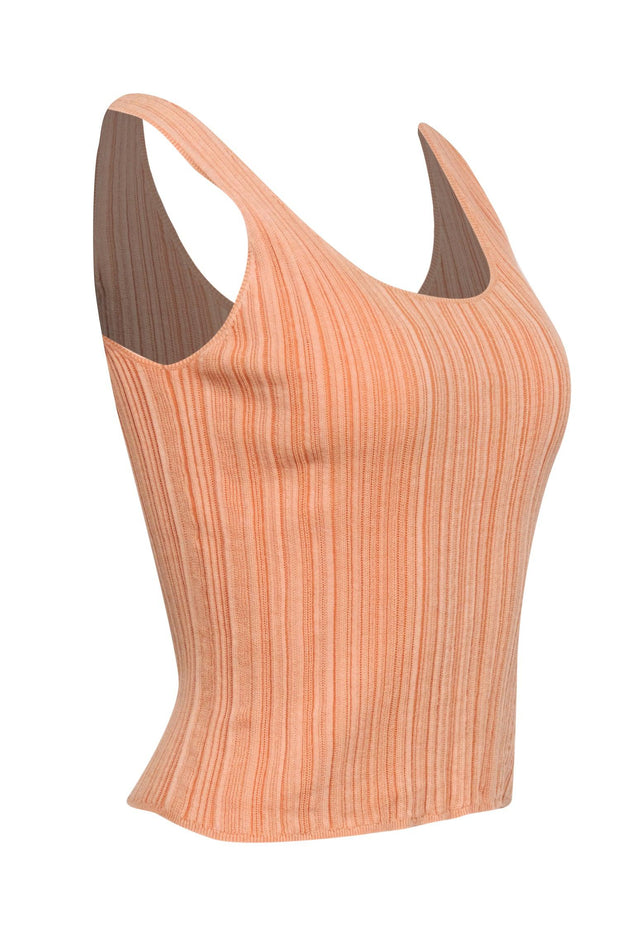 Current Boutique-Vince - Light Orange Ribbed Cotton Tank Sz M