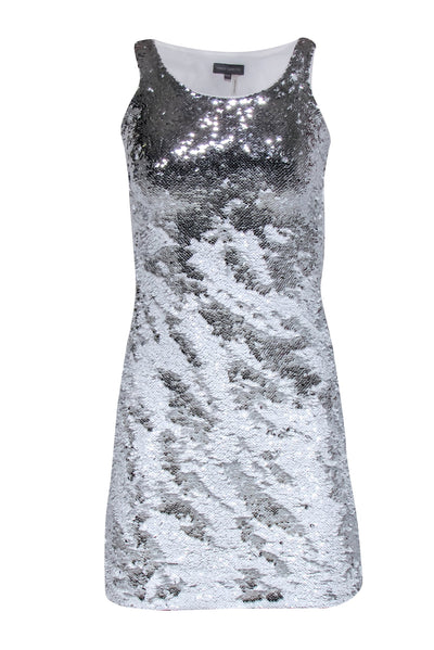 Current Boutique-Vince Camuto - White & Silver Two-Way Sequin Shift Dress Sz XXS