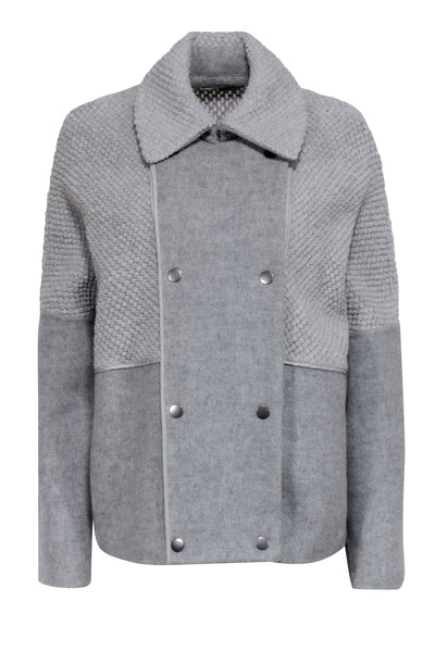 Current Boutique-Vince - Grey Boucle Blocked Wool Coat Sz M