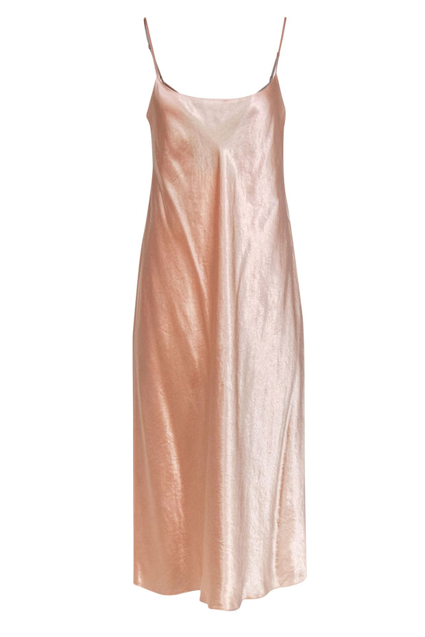 Current Boutique-Vince - Peach Sleeveless Satin Maxi Slip Dress Sz L