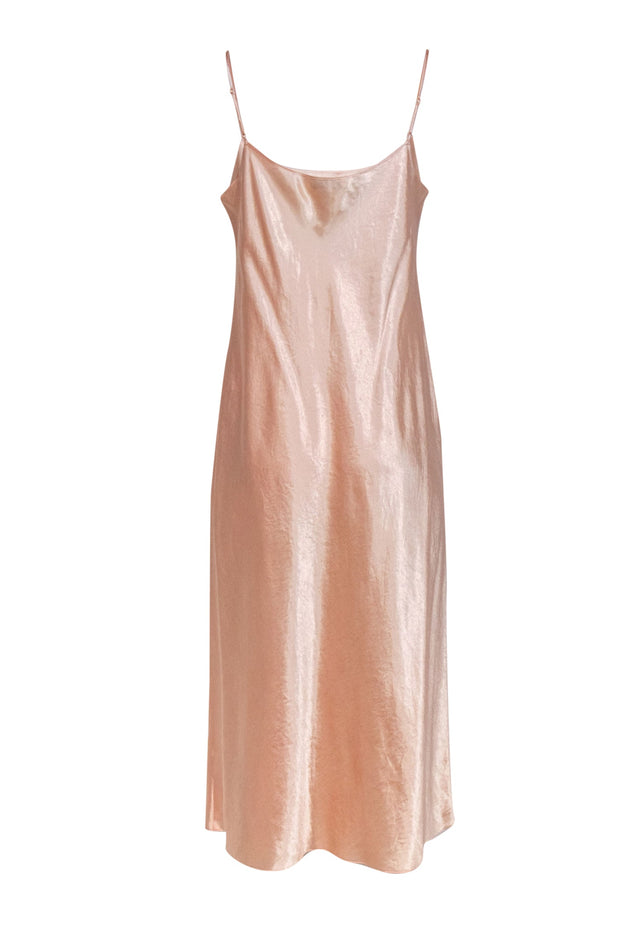 Current Boutique-Vince - Peach Sleeveless Satin Maxi Slip Dress Sz L