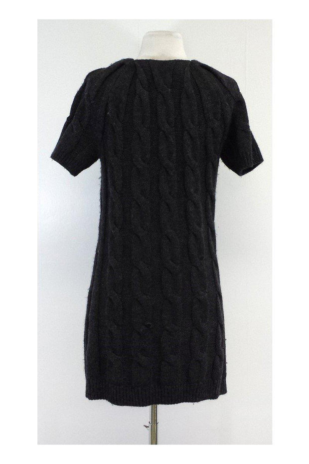 Current Boutique-Vince - Grey Cable Knit Alpaca & Wool Blend Sweater Dress Sz M