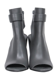 Current Boutique-Vince - Dark Gray Smooth Leather Open Toe Block Heel Sz 7
