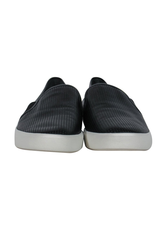 Current Boutique-Vince - Black Perforated Leather Low Top Sneakers Sz 9