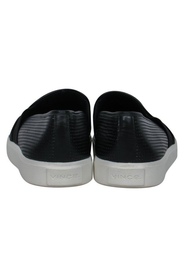 Current Boutique-Vince - Black Perforated Leather Low Top Sneakers Sz 9