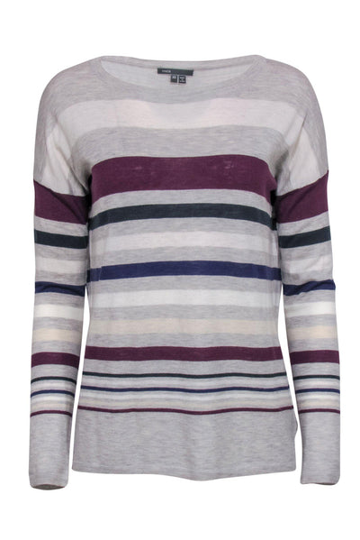 Current Boutique-Vince - Grey & Multicolored Wool Blend Striped Sweater Sz XS