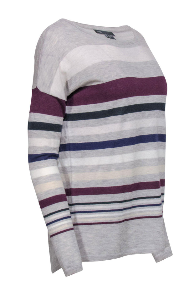 Current Boutique-Vince - Grey & Multicolored Wool Blend Striped Sweater Sz XS