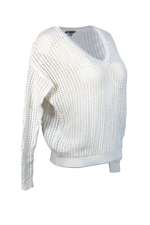 Current Boutique-Vince - White V Cut Sweater Sz XXS
