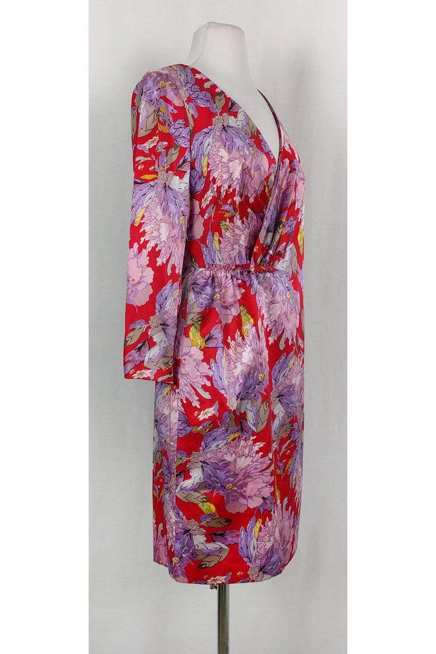 Current Boutique-Vivienne Tam - Red Silk Floral Dress Sz 6