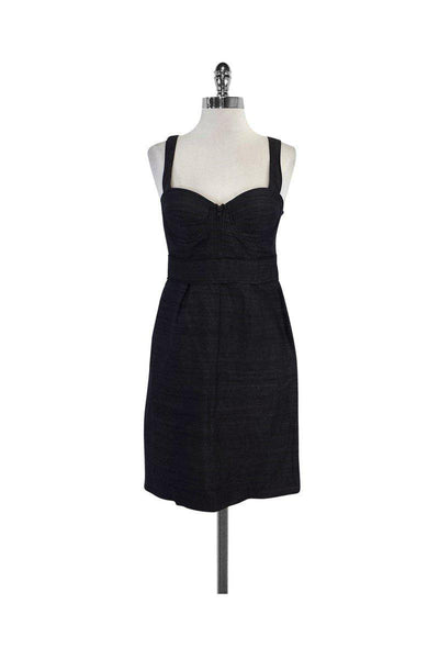 Current Boutique-Walter - Dark Blue Cotton Blend Bodycon Sleeveless Dress Sz 2
