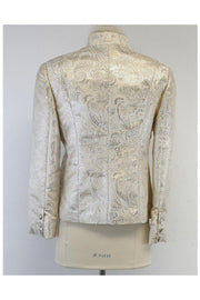 Current Boutique-Walter - Cream & Silver Paisley Print Jacket Sz S