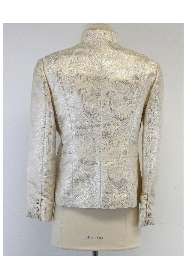 Current Boutique-Walter - Cream & Silver Paisley Print Jacket Sz S
